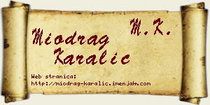 Miodrag Karalić vizit kartica